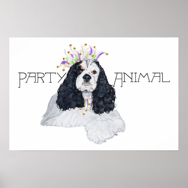 American Cocker Spaniel Party Animal Poster (Front)
