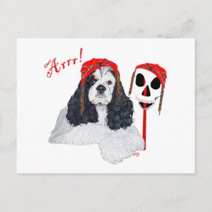 American Cocker Spaniel Pirate Postcard
