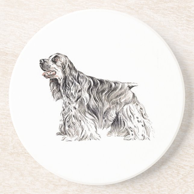 American Cocker Spaniel Sandstone Coaster (Front)