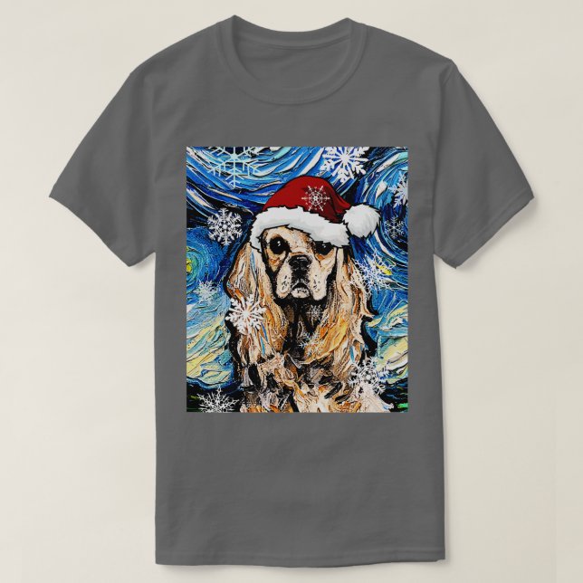 American Cocker Spaniel Santa T-Shirt (Design Front)