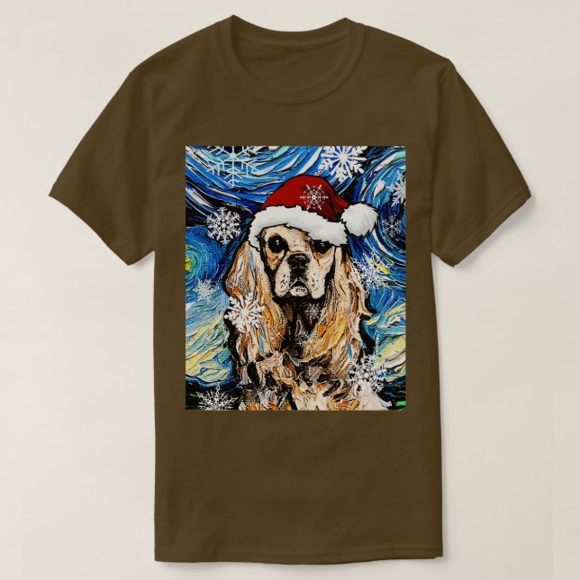 American Cocker Spaniel Santa T-Shirt (Design Front)