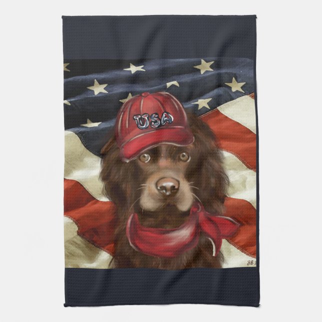 American Cocker Spaniel  Tea Towel (Vertical)