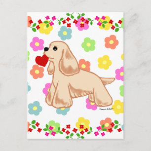 American Cocker Spaniel Valentine Holiday Postcard