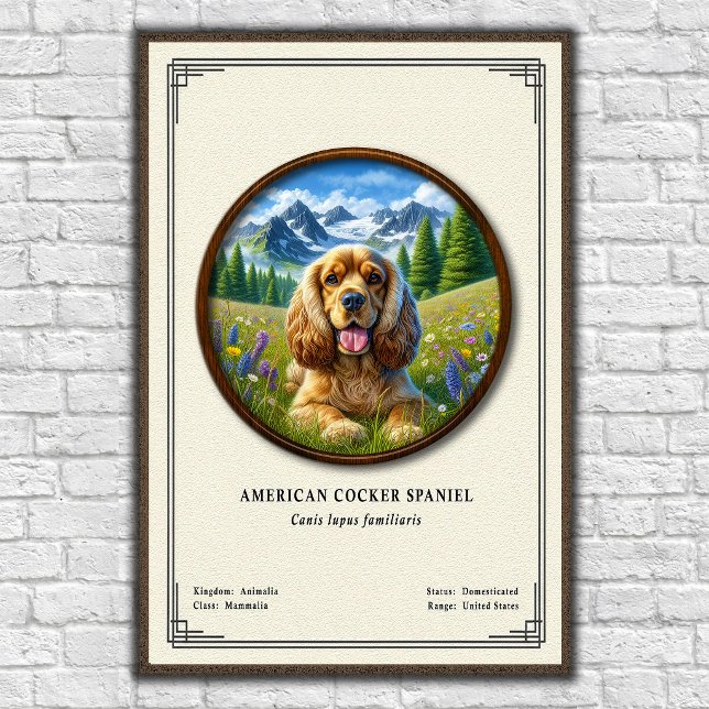 American Cocker Spaniel Zoology Series Poster (Creator Uploaded)
