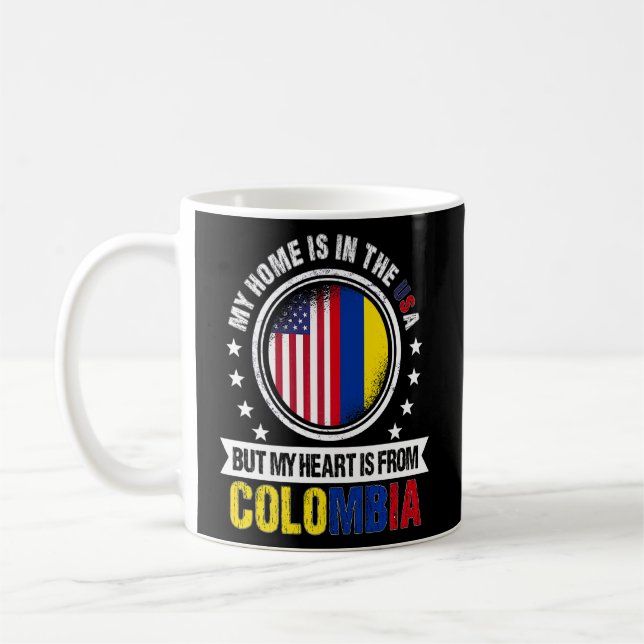 American Colombian Flag Heart From Colombia Americ Coffee Mug (Left)