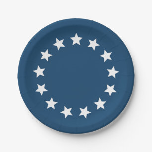 American Colonial Flag Stars Paper Plate