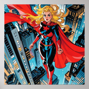 American Comics, Retro American Comics superhero Poster
