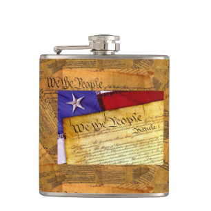 American Constitution We The People Hip Flask