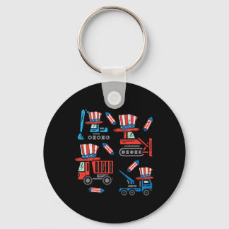 American Construction 4th Of July Fourth Toddler B Key Ring