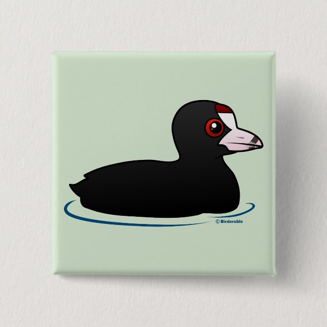 American Coot 15 Cm Square Badge (Front)