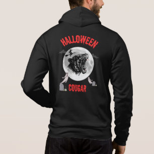 american cougar on halloween night with crows hoodie