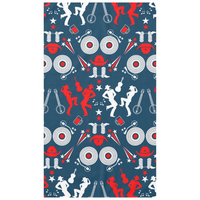 American Country Music Line Dancing Tablecloth (Front)