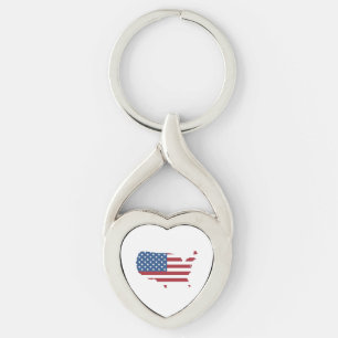 American country National flag geographic  Key Ring