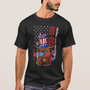 American Cow Western 4th Of July Cow T-Shirt