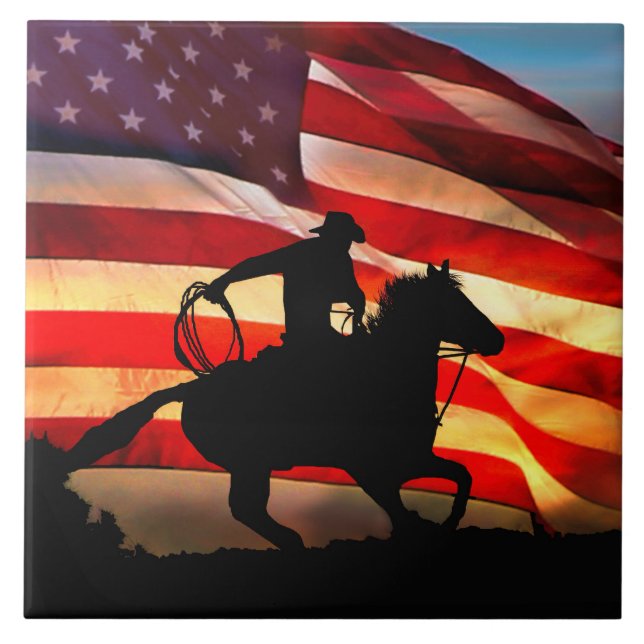 American Cowboy Art Tile (Front)