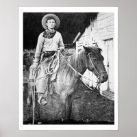 American cowboy in Kansas, c.1880 (b/w photo)