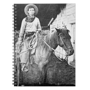 American cowboy in Kansas, c.1880 (b/w photo) Spiral Notebook