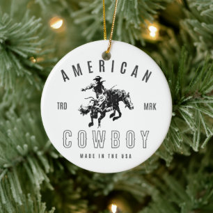 American Cowboy - Made in the USA Ceramic Tree Decoration