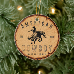 American Cowboy - Made in the USA Ceramic Tree Decoration