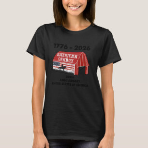 American Cowboy Patriotic USA Flag Barn July 4th 1 T-Shirt