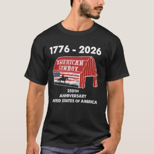 American Cowboy Patriotic USA Flag Barn July 4th 1 T-Shirt