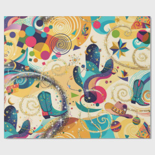 American Cowboy Style Wrapping Paper