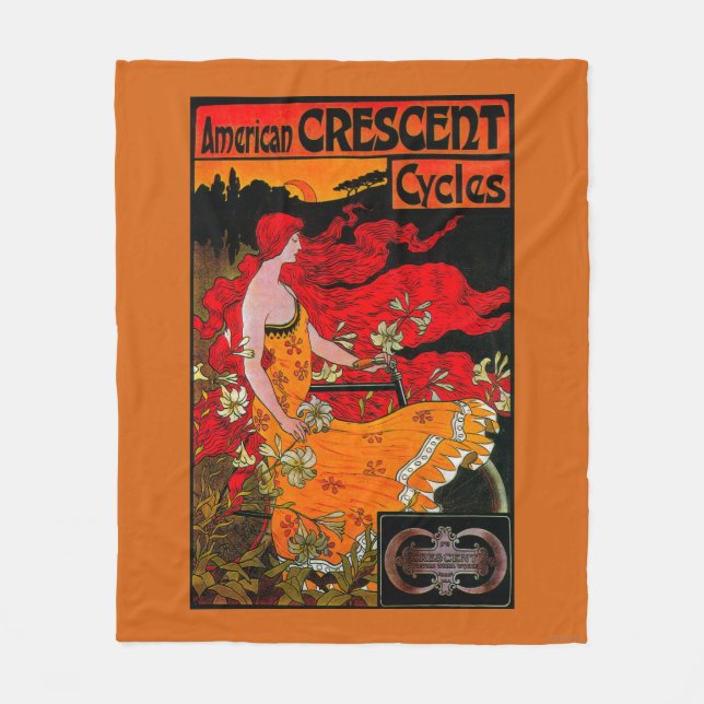 American Crescent Vintage PosterEurope Fleece Blanket (Front)