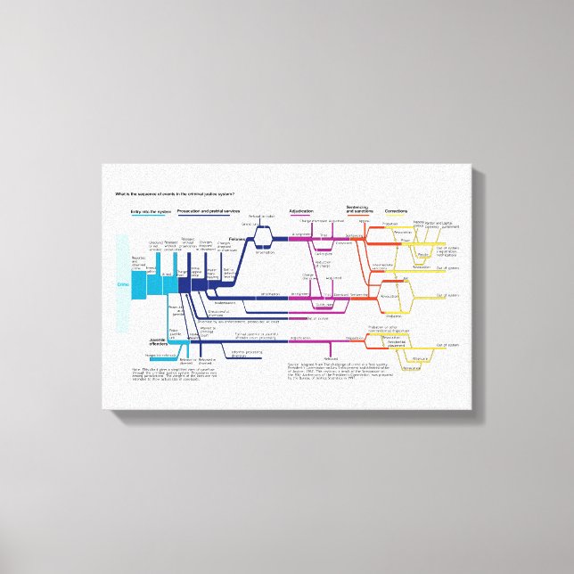American Criminal Justice System Process Flowchart Canvas Print (Front)