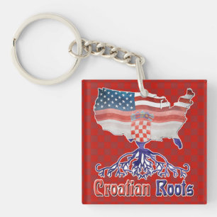 American Croatian Roots Keyring
