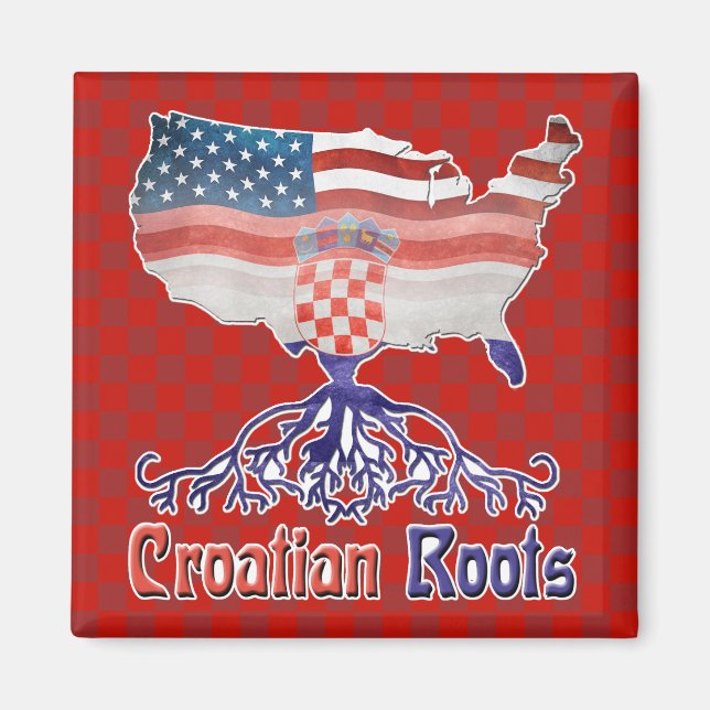 American Croatian Roots Magnet (Front)