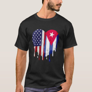 American Cuban Hispanic Heritage Month Cuba Flag H T-Shirt