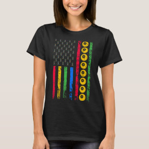 American Cue Sports Flag Autism Awareness Month Bi T-Shirt