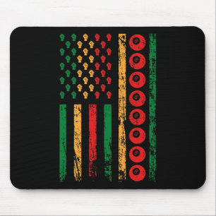 American Cue Sports Flag Black Juneteenth Billiard Mouse Pad