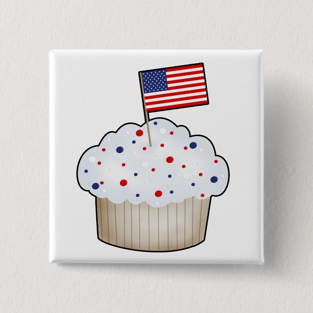 American Cupcake 15 Cm Square Badge (Front)