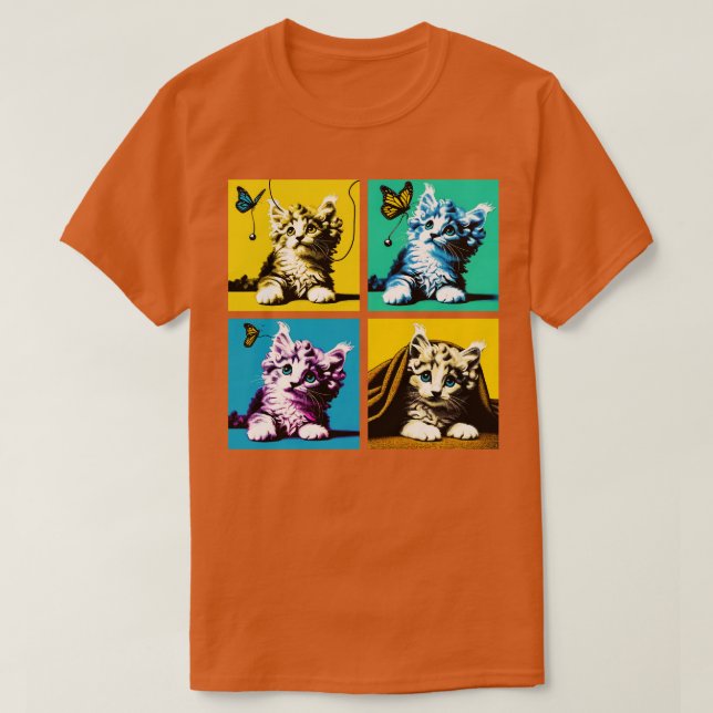 American Curl Art Cute Kitties T-Shirt (Design Front)