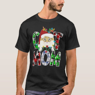 American Curl Cat Mum Lights Plaid Xmas Reindeer A T-Shirt
