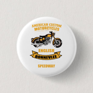American Custom Motorcycle Bonneville Speedway 3 Cm Round Badge