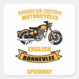 American Custom Motorcycle Bonneville Speedway  Square Sticker