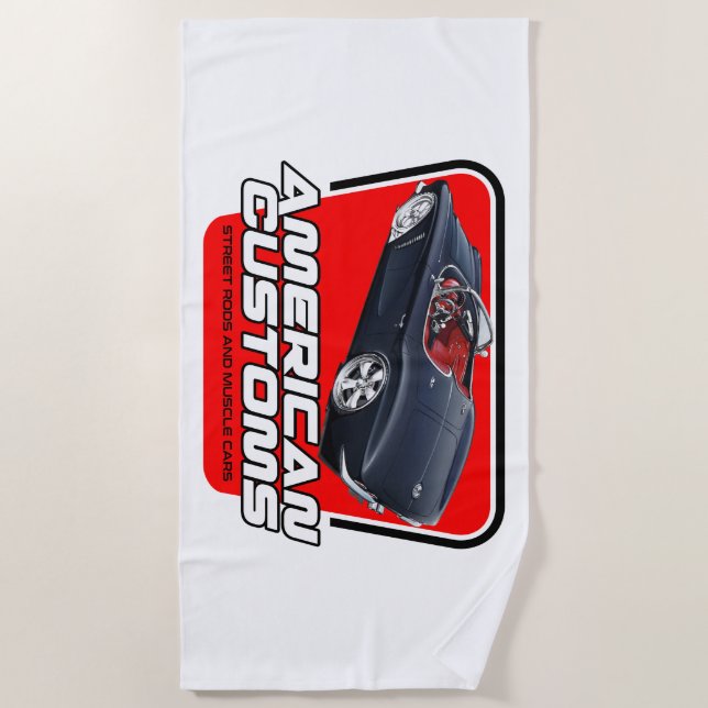 American Customs Corvette Beach Towel (Front)