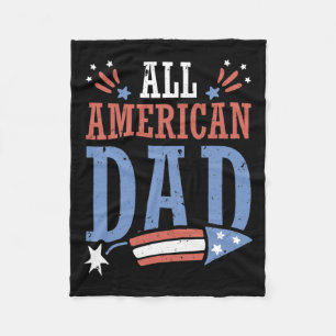American Dad 4th Of July Firecracker Independence  Fleece Blanket