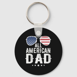 American Dad 4th Of July Us Patriotic Pride  Key Ring