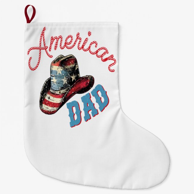 American Dad Cowboy  Large Christmas Stocking (Front)