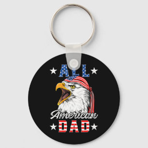 American Dad Eagle 4th Of July Fathers Day Men Wom Key Ring