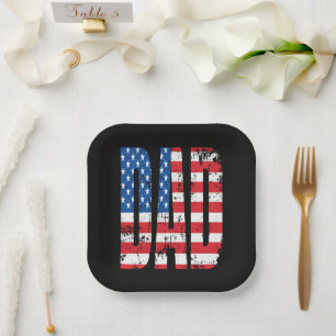 american dad flag paper plate