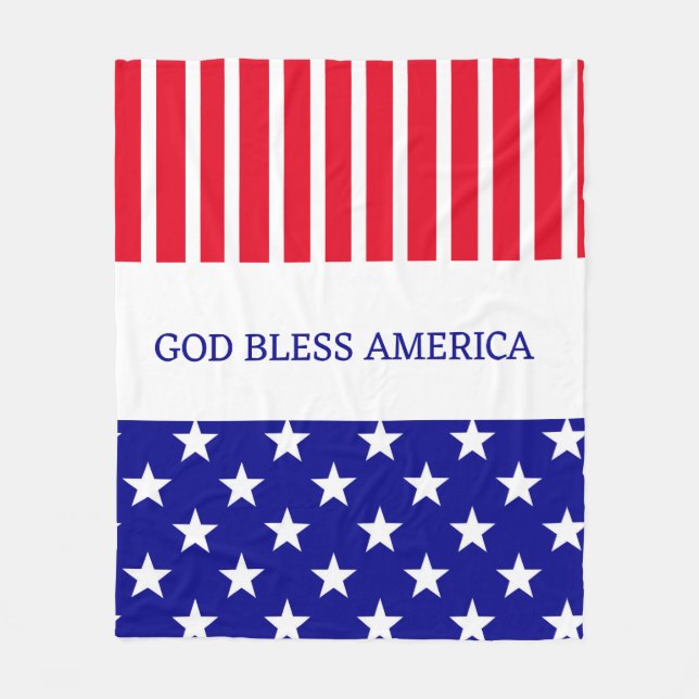 American decor! God Bless America Fleece Blanket (Front)