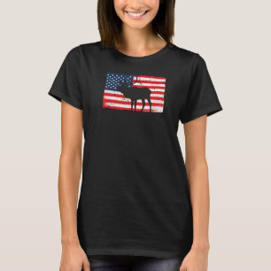 American Deer Hunter Patriotic Animals Nostalgic H T-Shirt