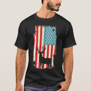 American Deer Hunter Patriotic T Shirt For men Wom
