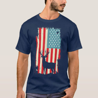 American Deer Hunter Patriotic T Shirt For men Wom