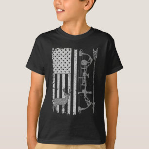 American Deer Hunting Bow Hunter Flag Accessories T-Shirt