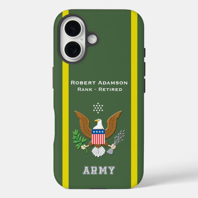 American Defence Emblem - personalise with name Case-Mate iPhone Case (Back)